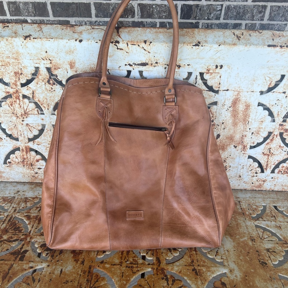 Bed Stu Tan Leather Tote Bag Rebekah